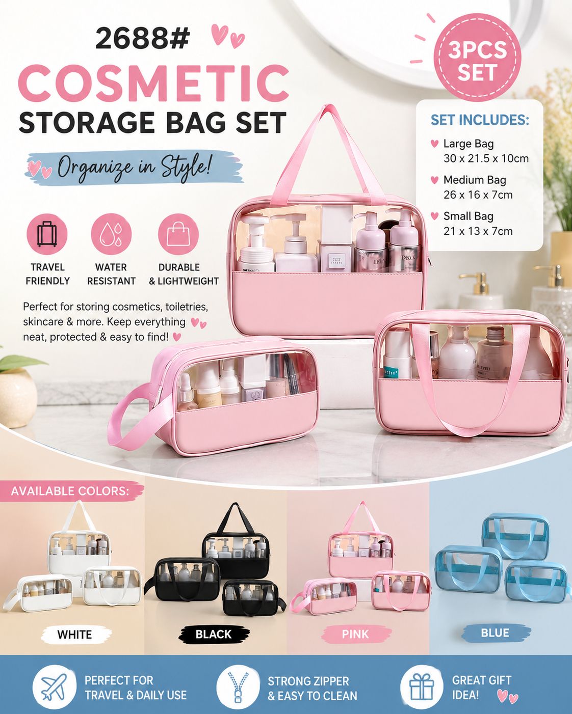 Cosmetic Storage Bag Set