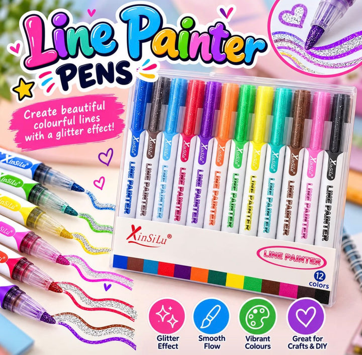 12PC Metallic Outline Markers