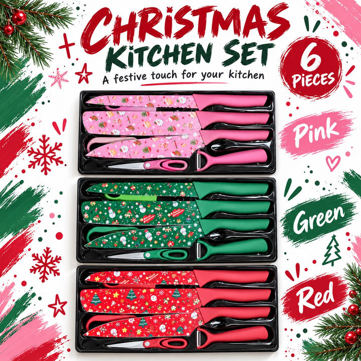 Festive 6PC Kitchen Knife Set