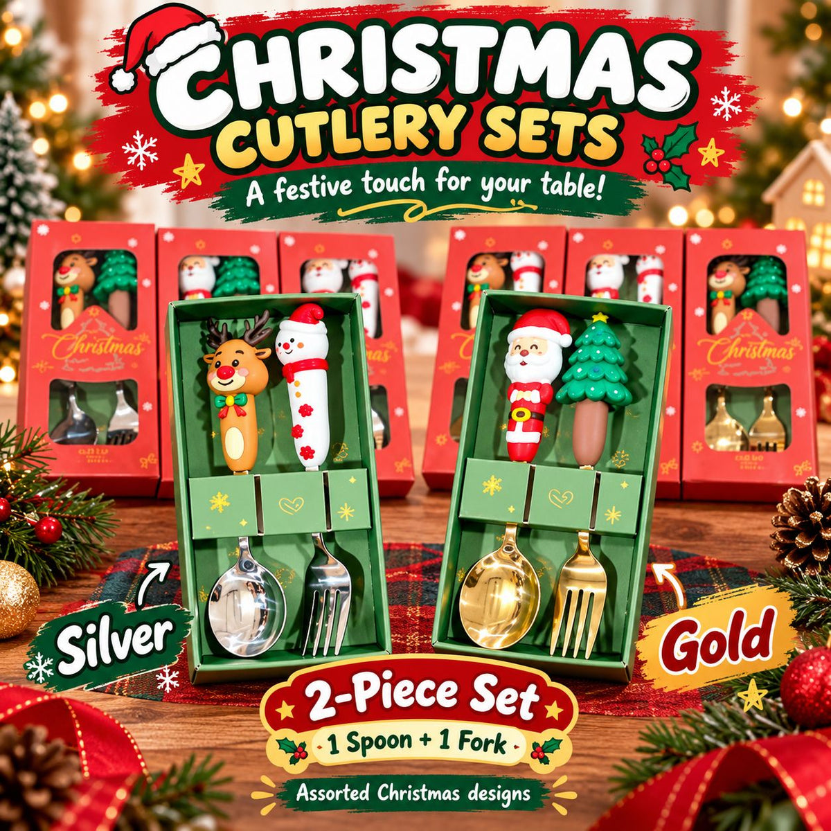 2PC Spoon and Fork Set