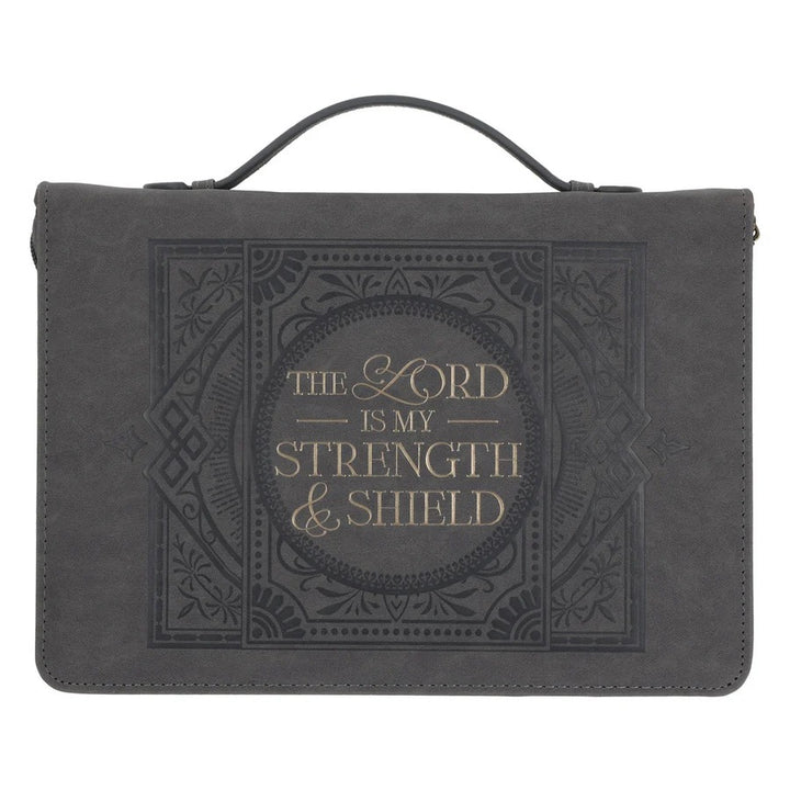 The Lord Is My Strength and My Shield Bible Bag - Dark Grey