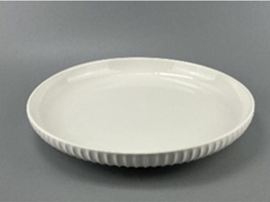 Premium Ribbed Ceramic Plates – Set of 10