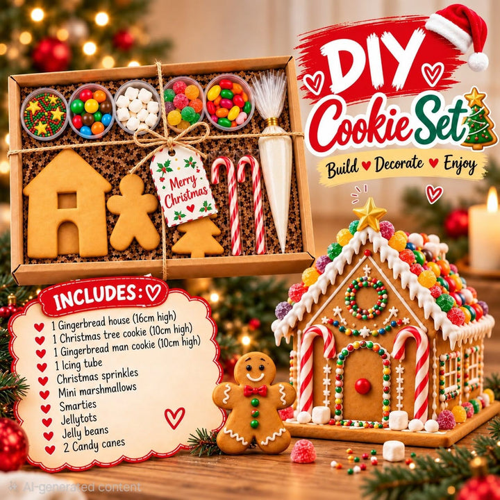 DIY Christmas Gingerbread House Cookie Decorating Kit