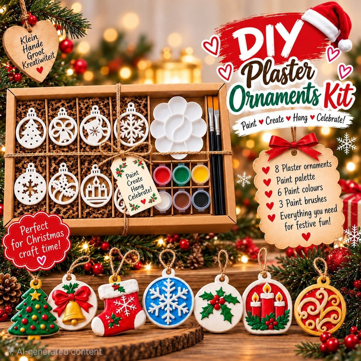 DIY Christmas Plaster Ornaments Painting Kit
