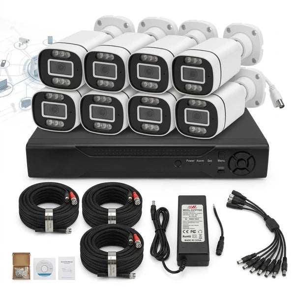 8-Camera PoE NVR Security Kit with Full-Colour Night Vision