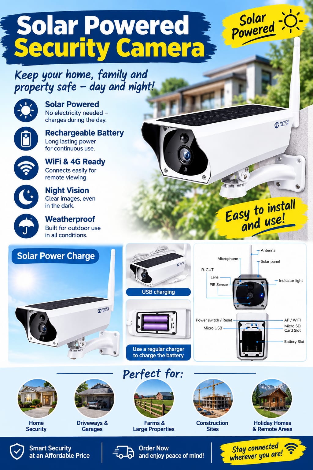Solar Powered Security Camera – 1080P