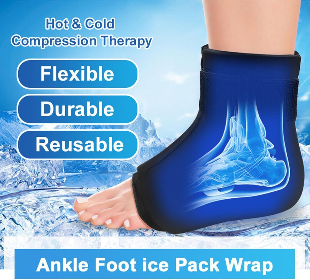 Hot & Cold Compression Therapy Ankle Wrap