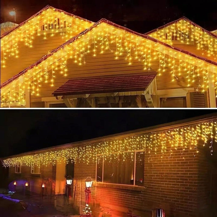 LED Icicle Curtain Lights – 3m Outdoor Warm White