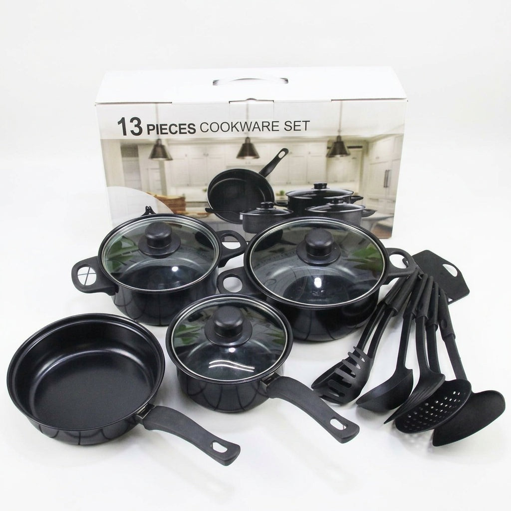 Non-Stick Cookware Set with Utensils – 13 Pieces