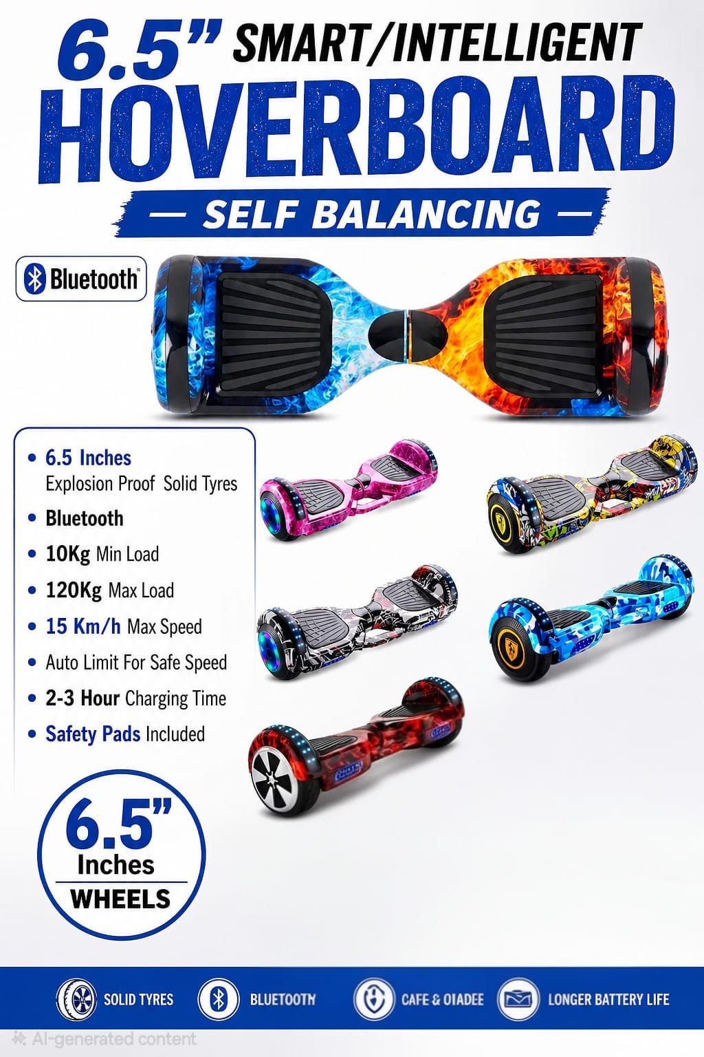 6.5" Smart Self-Balancing Hoverboard with Bluetooth