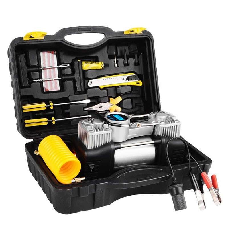 Double Cylinder Air Compressor with Tyre Repair Tools