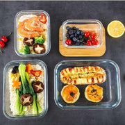 3-Piece Borosilicate Glass Container Set with Bamboo Lids
