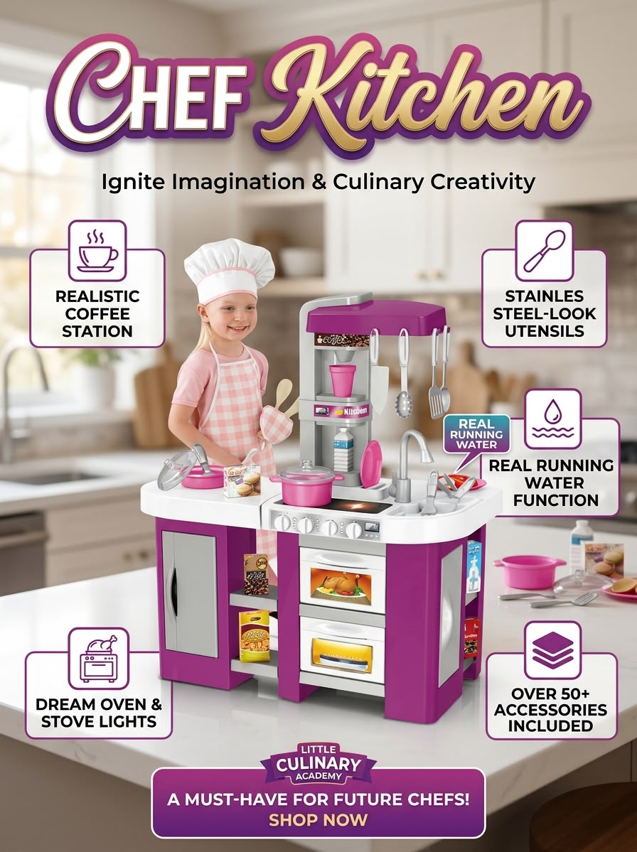 Kiddies Chef Kitchen – Complete Pretend Play Kitchen Set