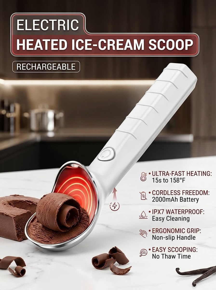 Rechargeable Electric Heated Ice-Cream Scoop
