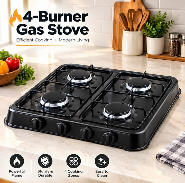 ARUIF 4-Burner Gas Stove – Portable Tabletop Cooker
