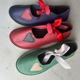 Ladies Laceup Vellies with a heart