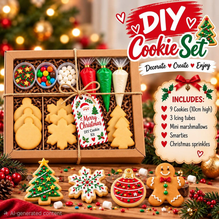 DIY Christmas Cookie Decorating Set – 9 Pieces