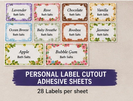 Personalized Label Cutout Adhesive Sheets