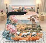 Windmill Sheep, and Protea Duvet Set