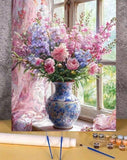 1 Set Vibrant Floral Art Digital Painting Kit, Artistic Oil Painting Set For Bedroom Decor And Wall Ar