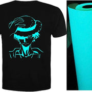 PU T-shirt Glow In The Dark Vinyl - Blue 31cm x 2m
